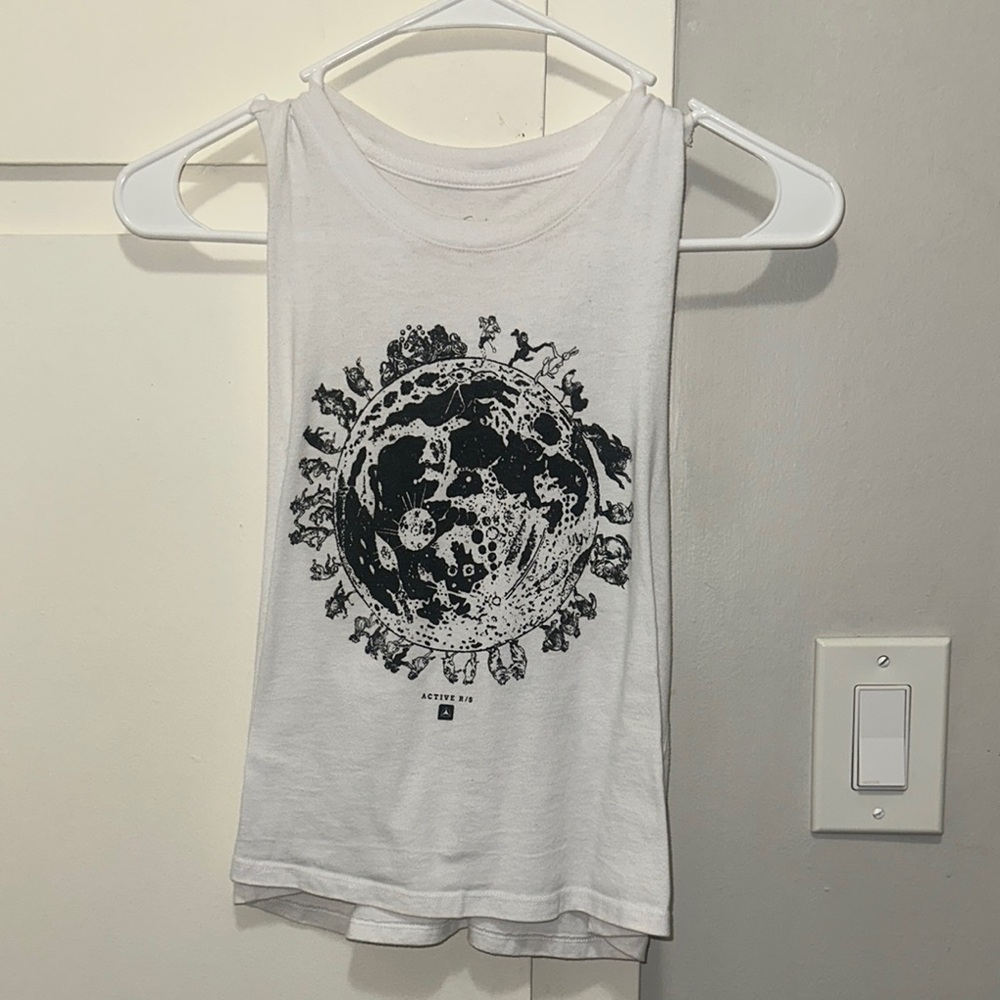 White Graphic Tank Top